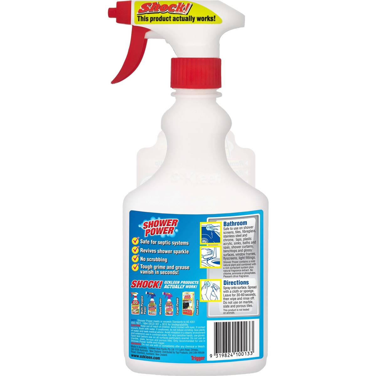 OzKleen Shower Power Citrus Bathroom & Shower Cleaner Trigger 500mL