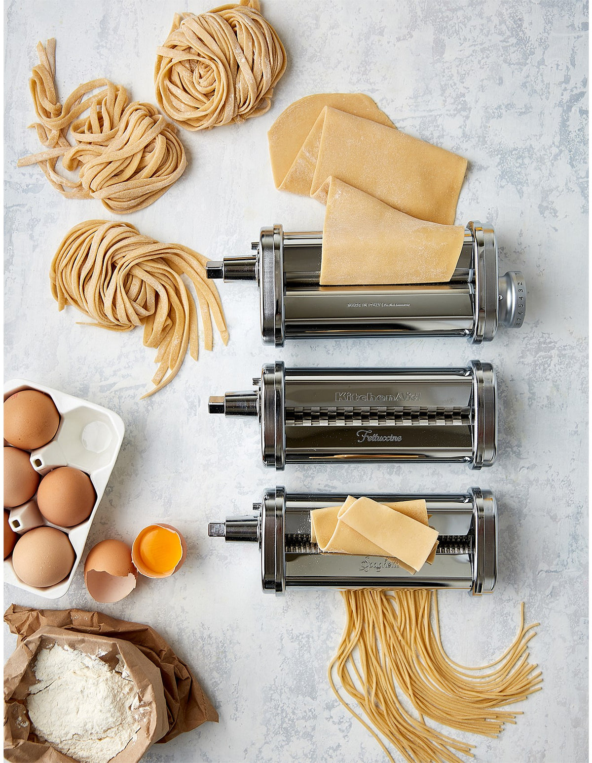 3 Piece Pasta Roller & Cutter Attachment