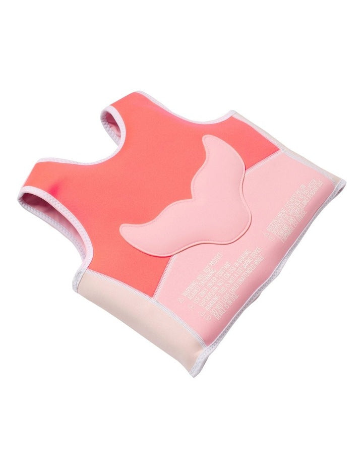 Melody the Mermaid Swim Vest 2-3 in Neon Strawberry