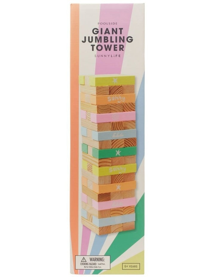 Pool Side Giant Jumbling Tower in Pastel Gelato