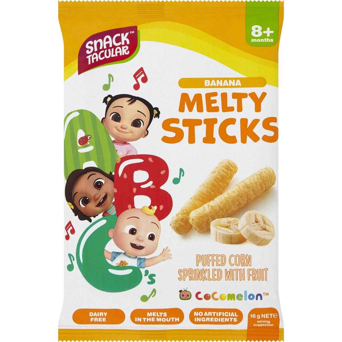 Snacktacular Melty Sticks Puffed Corn Banana 16g