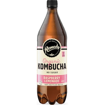 Remedy Organic Kombucha Raspberry Lemonade 1.25L