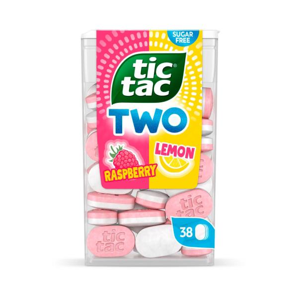 TIC TAC TWO RASPBERRY & LEMON SUGAR FREE MINTS 38.5G