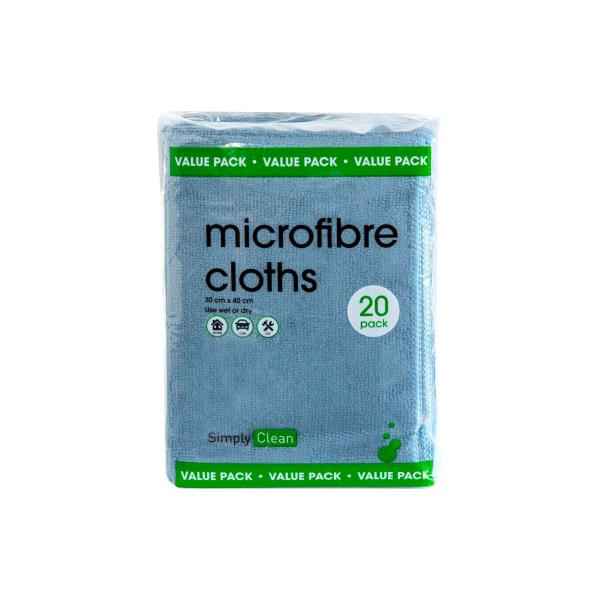 SIMPLY CLEAN MICROFIBRE CLEANING CLOTHS 20 PACK