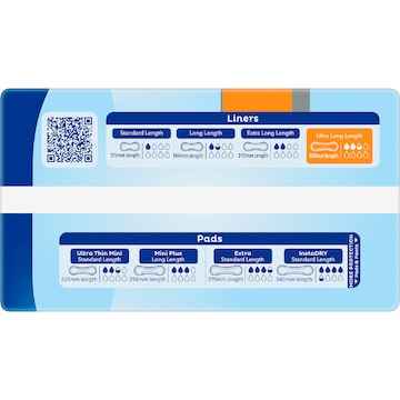 TENA Incontinence Liners Ultimate Coverage Ultra Long 22 pack