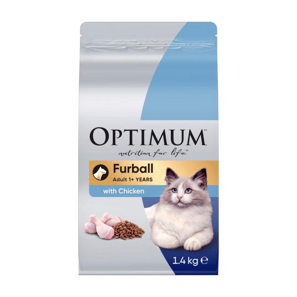 OPTIMUM DRY CAT FOOD FURBALL CHICKEN 1.4 KG