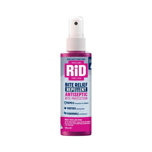 RID BITE RELIEF REPELLENT ANTISEPTIC BITE PROTECTION INSECT REPELLENT SPRAY 100ML