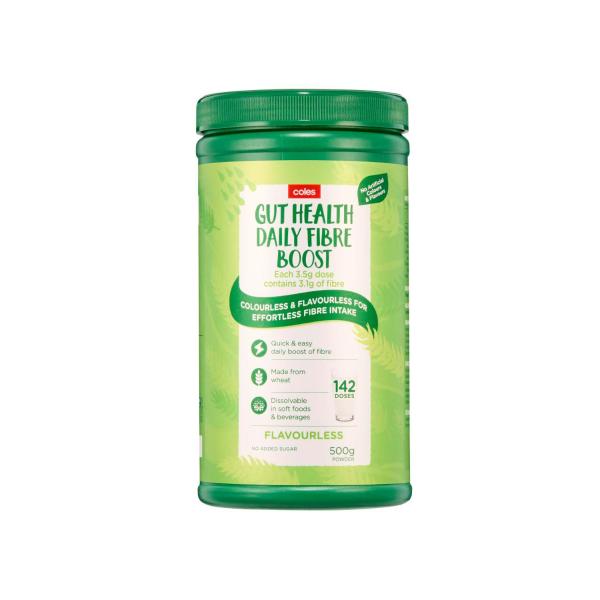 COLES GUT HEALTH DAILY FIBRE BOOST POWDER 500G