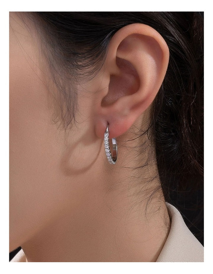August Earring in Rhodium