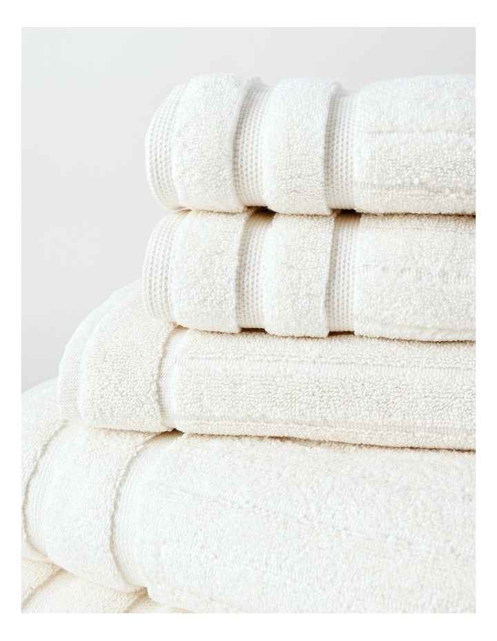 Cotton Ribbed Towel Set - Cream