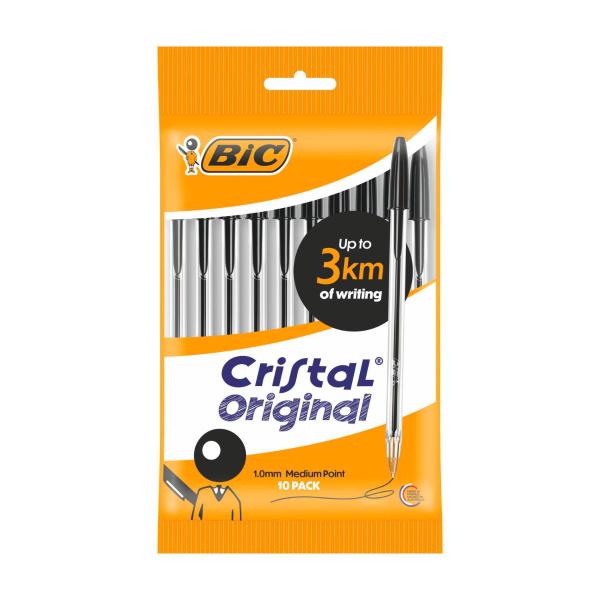 BIC CRISTAL ORIGINAL PEN BLACK 10 PACK