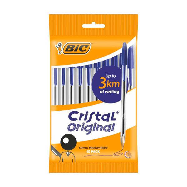 BIC CRISTAL ORIGINAL PEN BLUE 10 PACK