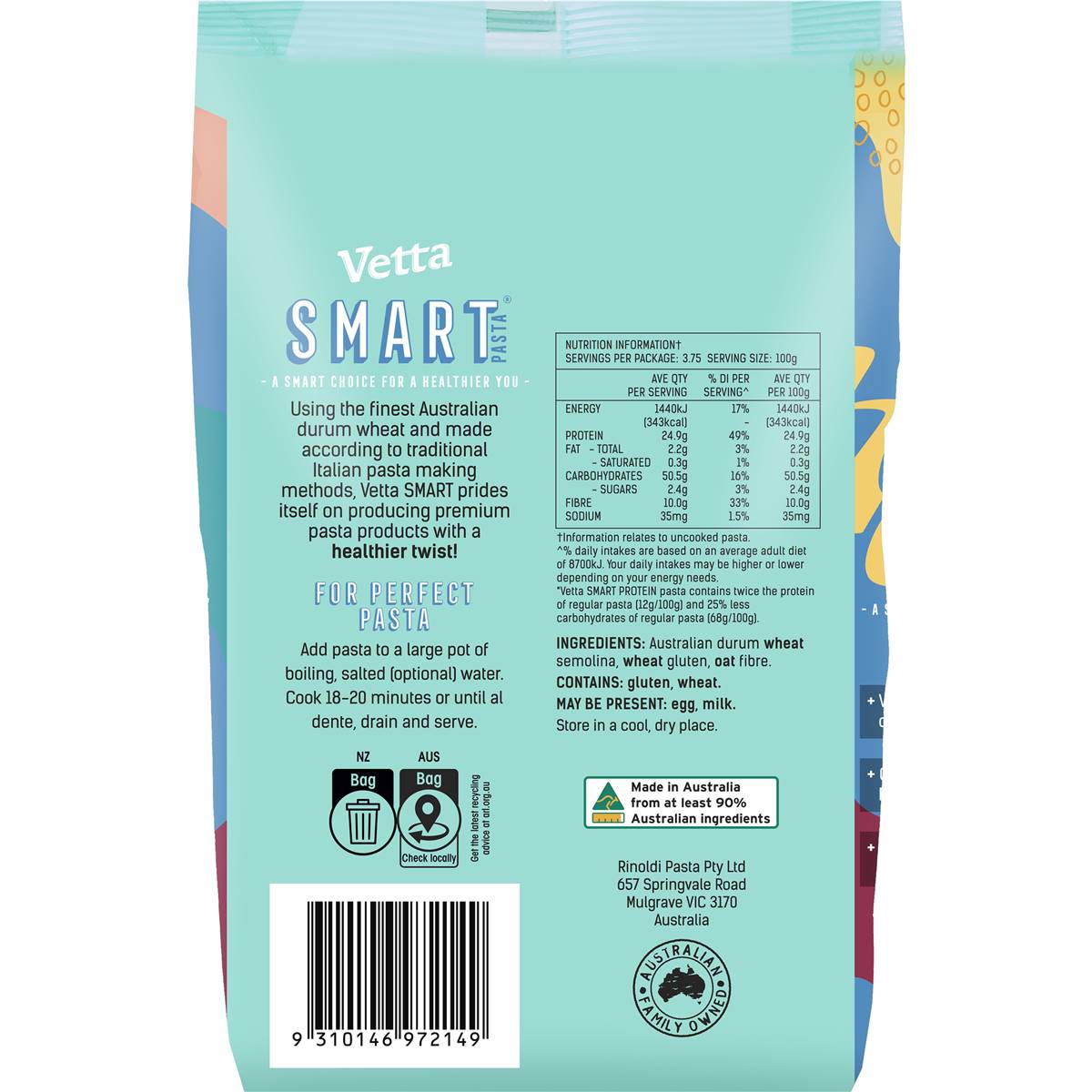 Vetta Smart Protein Spirals Pasta 375g