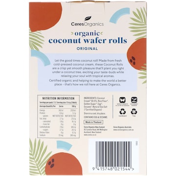 Ceres Organics Coconut Rolls 80g