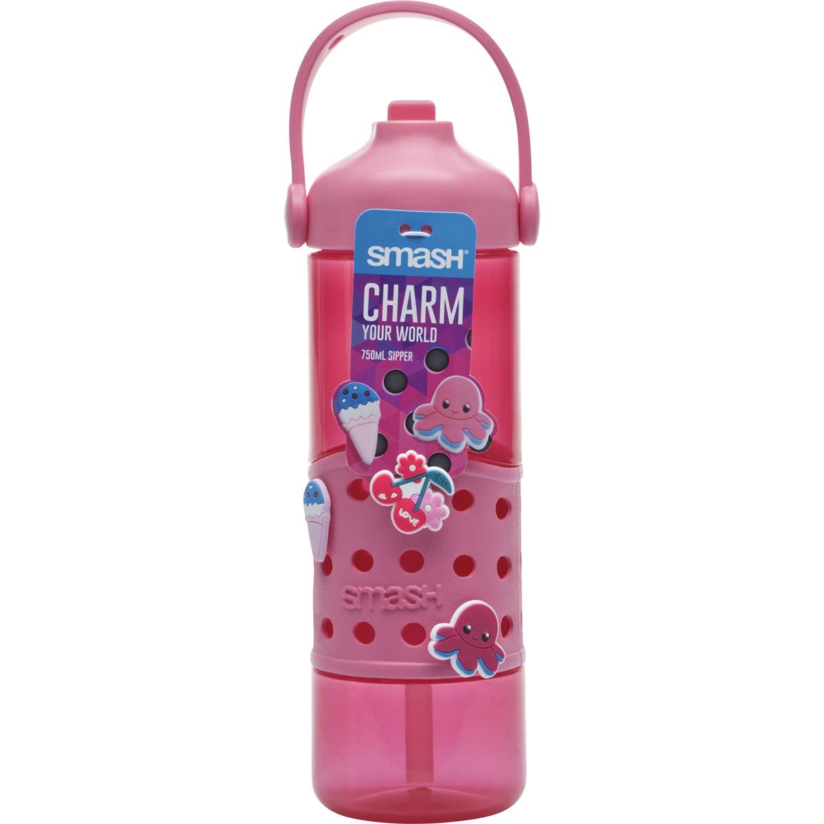 Smash Charm Your World Sipper Water Drink Bottle Assorted 750mL each