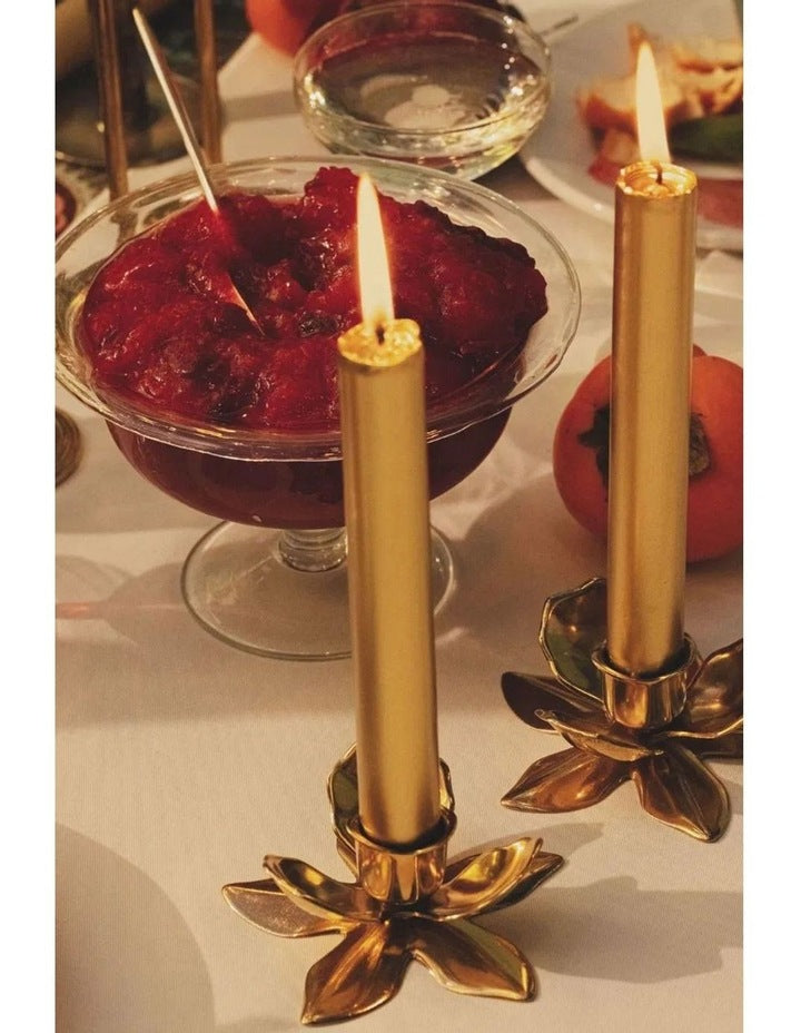 Flower Candlestick in Gold