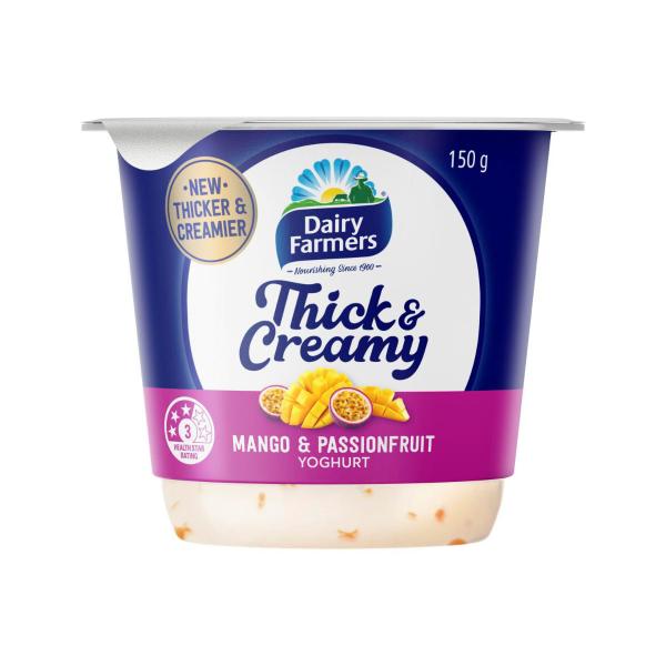 DAIRY FARMERS THICK AND CREAMY YOGHURT MANGO PASSIONFRUIT 150G