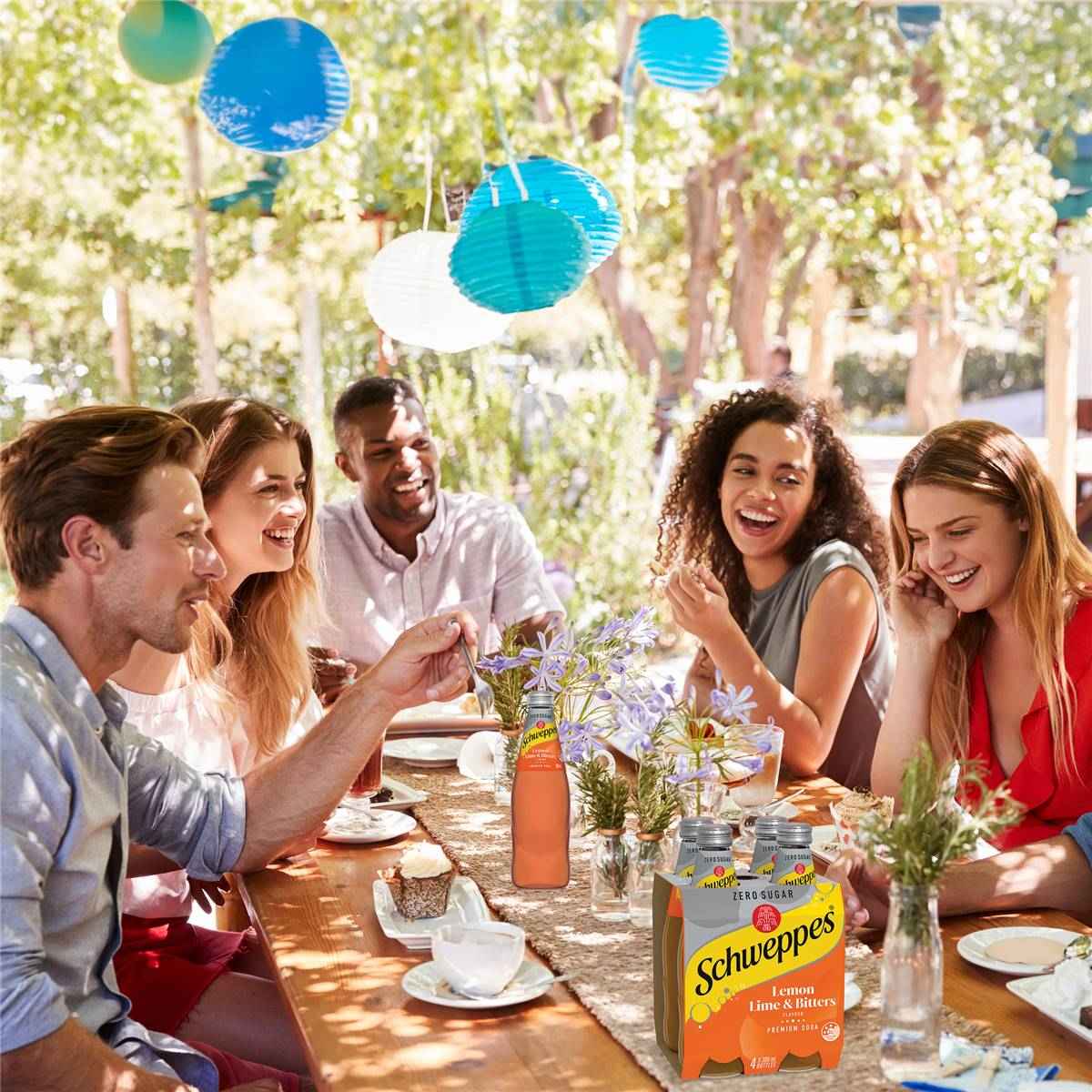 Schweppes Zero Sugar Classic Mixers Lemon Lime Bitters Soft Drink 300mL x 4 pack