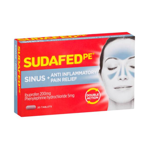SUDAFED PE SINUS +ANTI-INFAMMATORY PAIN RELIEF TABLETS