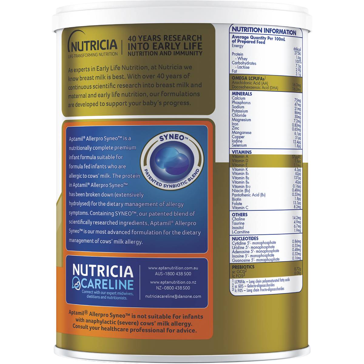 Aptamil Allerpro Syneo 1 Baby Formula Allergy From Birth To 6 Months 900g