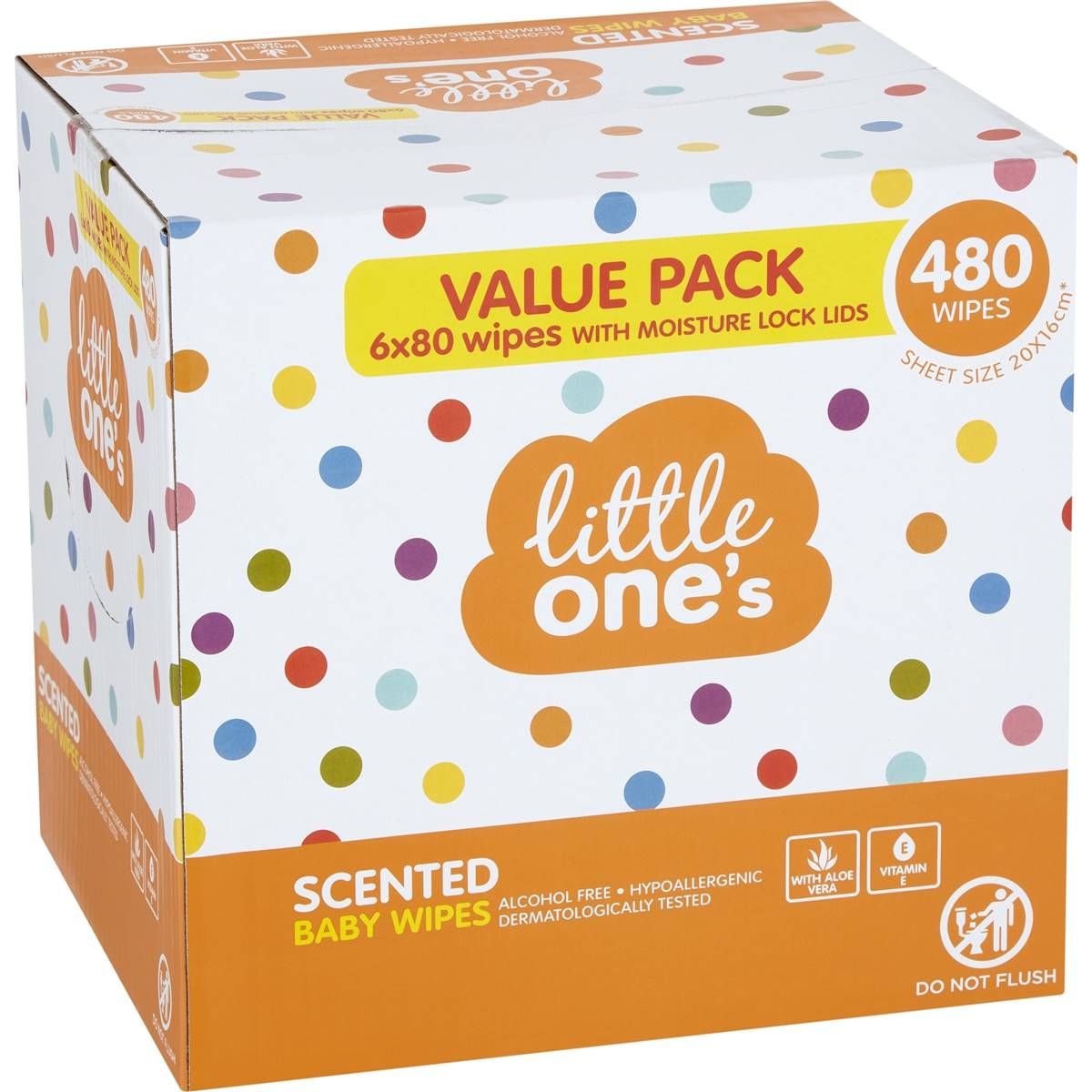 Little One's Baby Wipes Scented 480 Pack