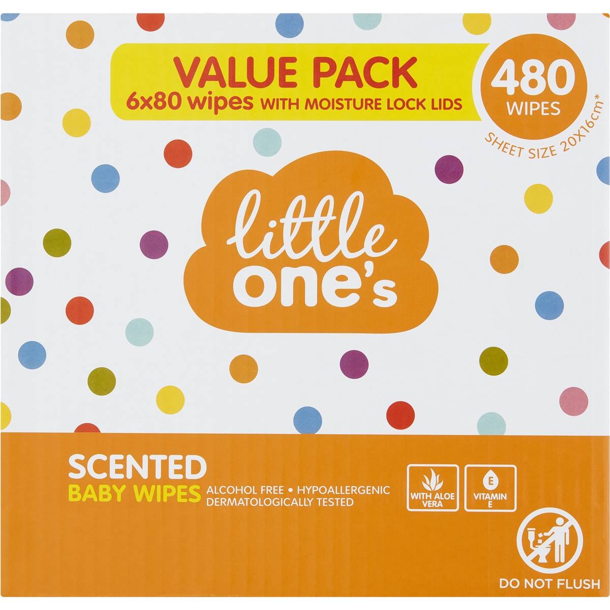 Little One's Baby Wipes Scented 480 Pack