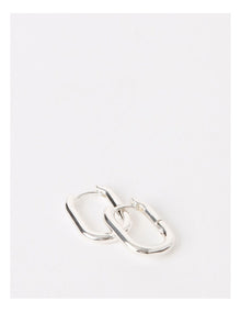 Rectangle Click Hoop Earring in Silver