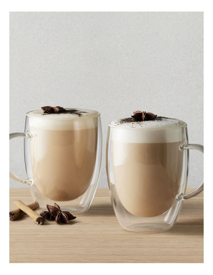 Blend Double Wall Glass Mug Gift Boxed Set of 2 in Clear