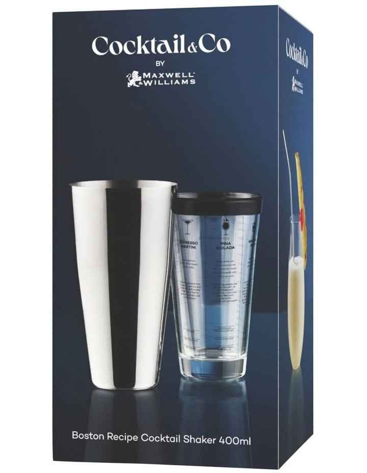 Cocktail & Co Boston Cocktail Recipe Shaker 400ml Gift Boxed
