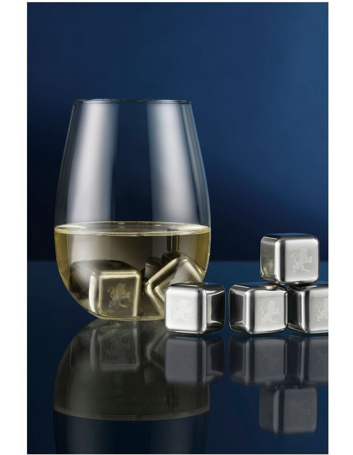 Cocktail & Co Reusable Ice Cubes Set of 6 Gift Boxed in Stainless Steel