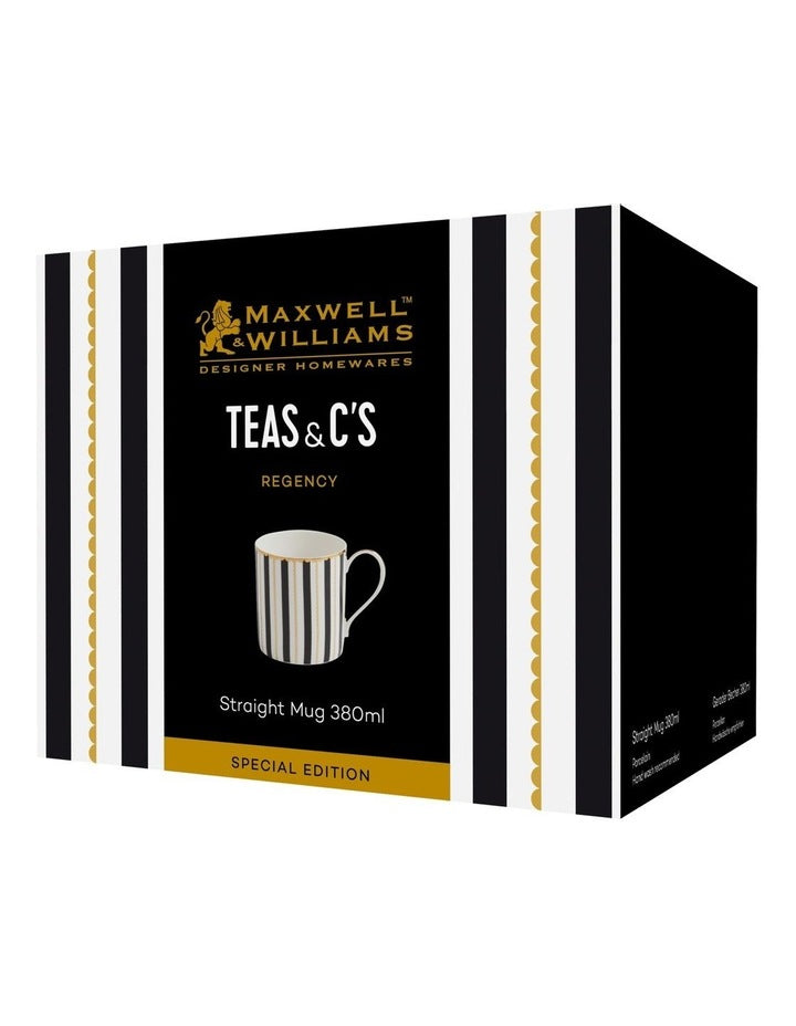 Teas & C's Regency Straight Mug 380ml Gift Boxed in Black