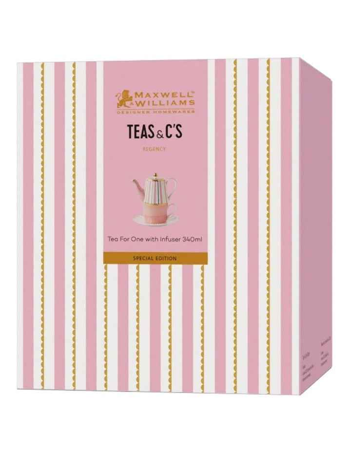 Teas & C's Regency Tea for One With Infuser 340ml Gift Boxed in Pink