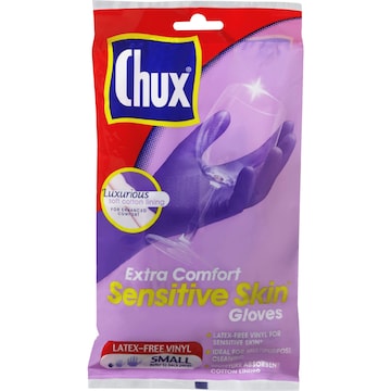 Chux Extra Comfort Gloves Sensitive Skin Small Pair each