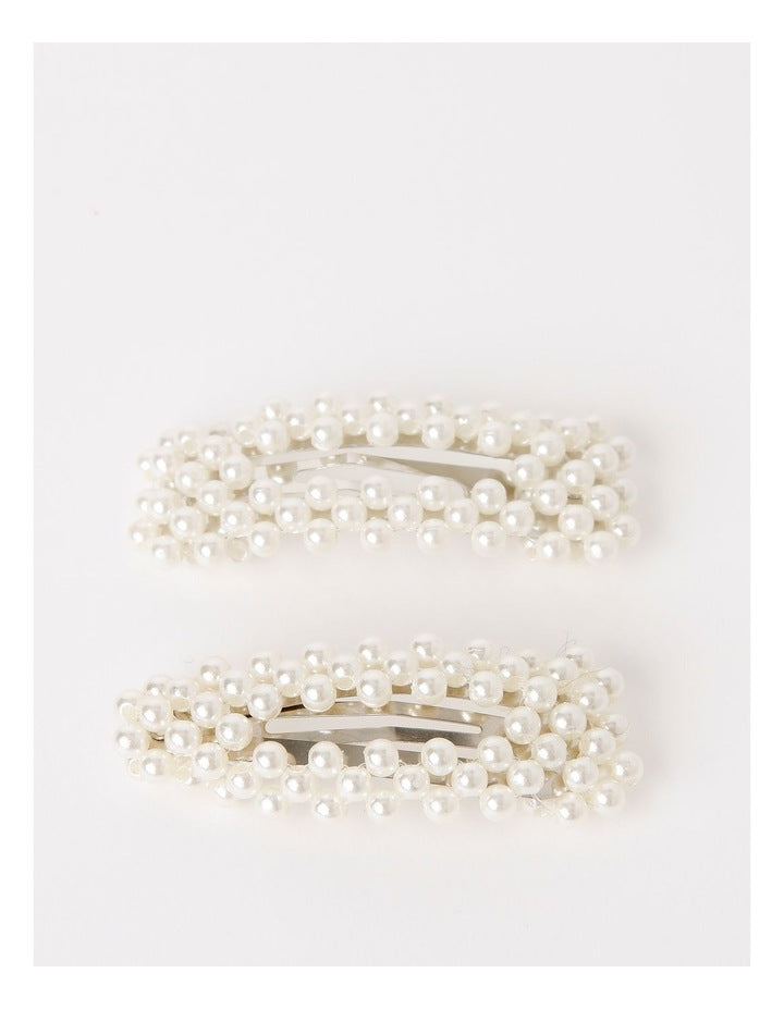 Origami Pearl Snap Clips 2 Pack in Ivory