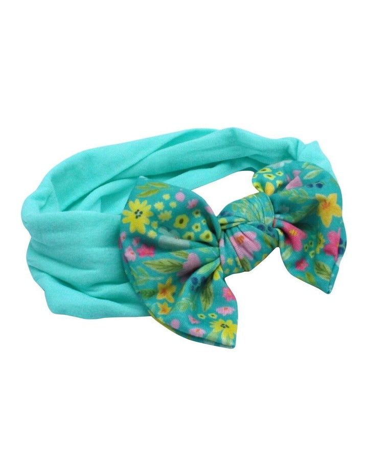 Floral Head Wrap & Sunglasses Set in Turquoise