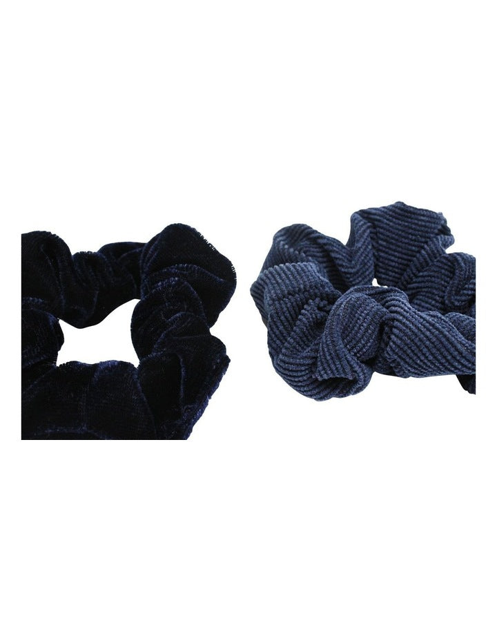 Mix Scrunchie 5 Pack in Navy