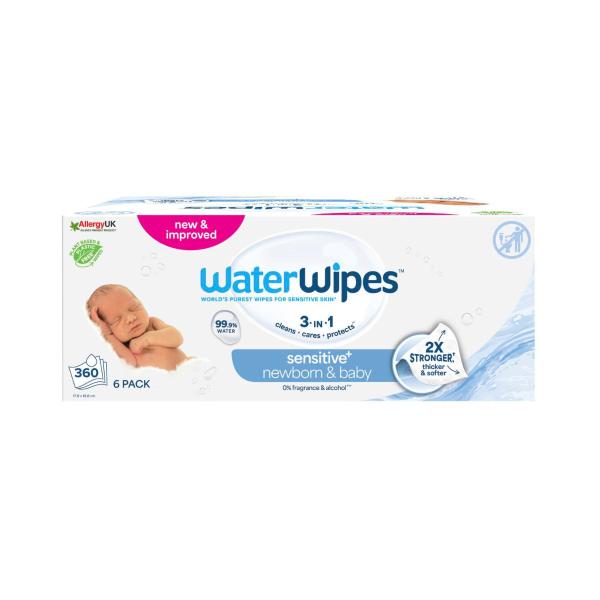 WATERWIPES BABY & NEWBORN SENSITIVE WIPES 360 PACK