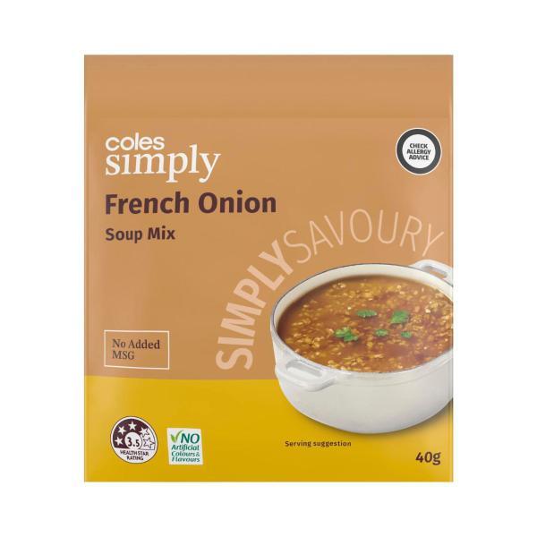 COLES SIMPLY FRENCH ONION SOUP MIX 40G