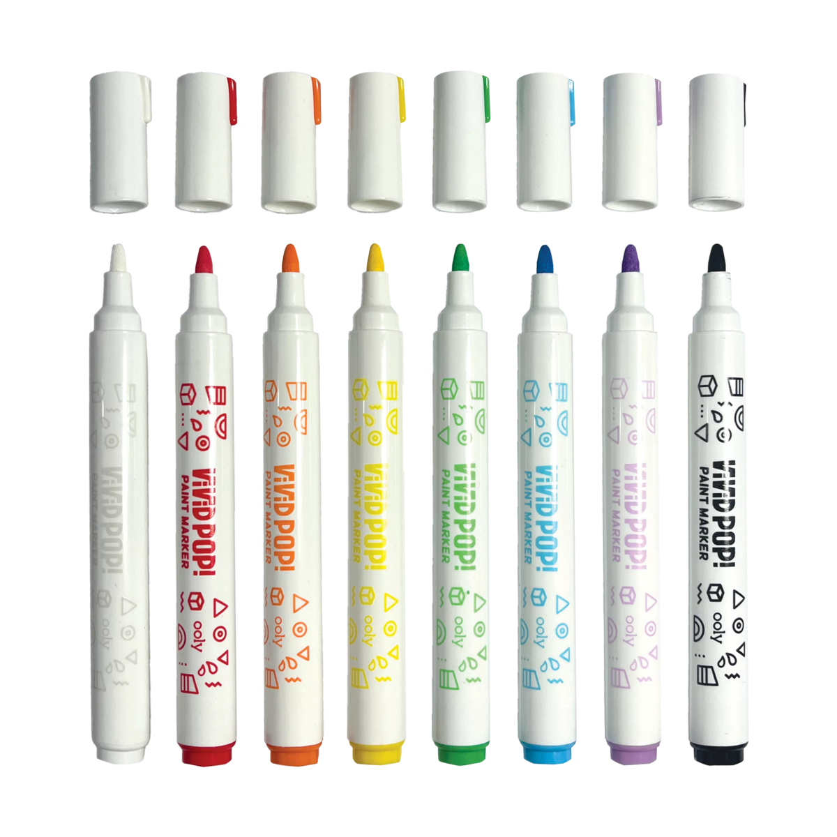 Ooly Vivid Pop 8 Opaque Water Based Acrylic Paint Markers Stationary Art and craft for kids 8yrs+