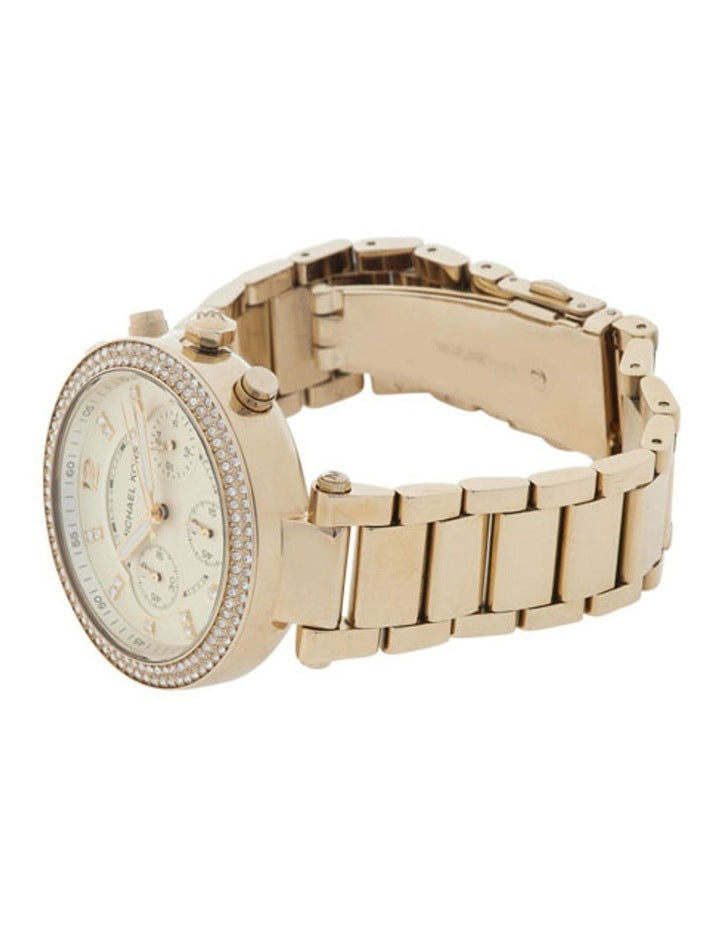 Gold Stainless Steel Chronograph Watch MK5354