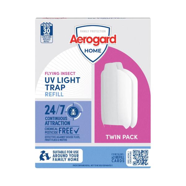AEROGARD HOME FLYING LIGHT TRAP REFILL 2 PACK
