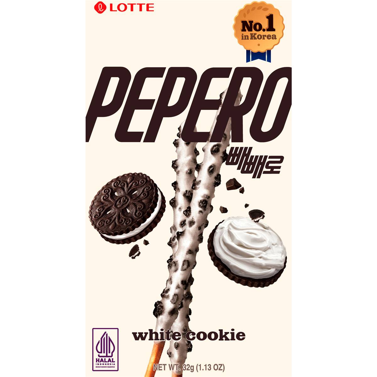 Lotte Pepero White Chocolate Stick & Biscuit 32g