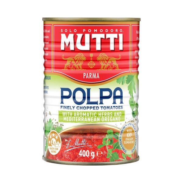 MUTTI POLPA FINELY CHOPPED TOMATOES WITH HERB 400G