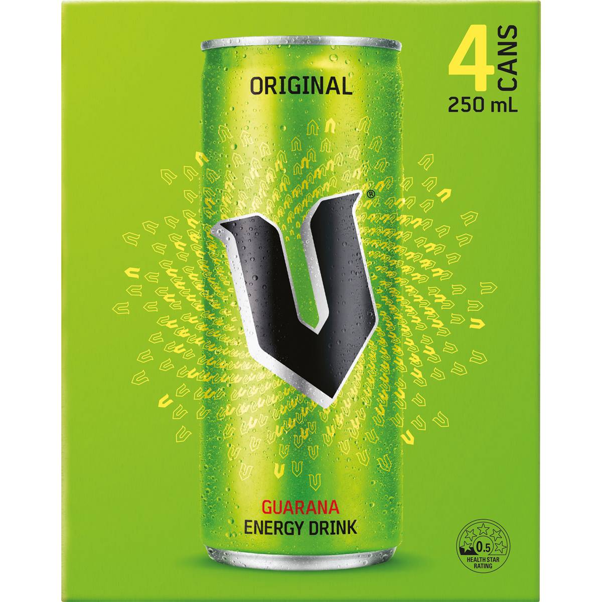 V Original Guarana Energy Drink 250mL x 4 pack