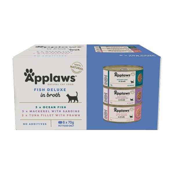 Tin Mp Fish Deluxe Selection Cat Food 8x70g