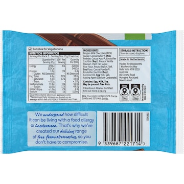 Woolworths Free From Gluten Choc Coated Wafer 63g