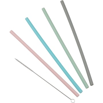 MINT Silicone Straws With Cleaning Brush 5 pack