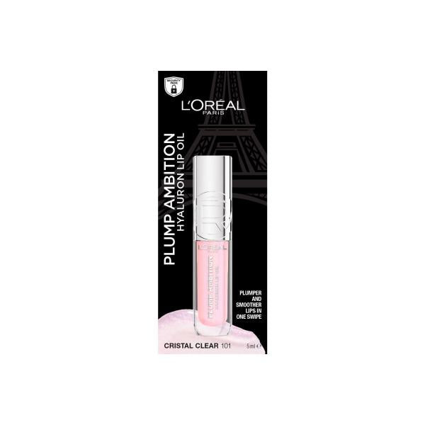 L'OREAL PARIS PLUMP AMBITION HYALURON LIP OIL 101 CRYSTAL CLEAR 5ML