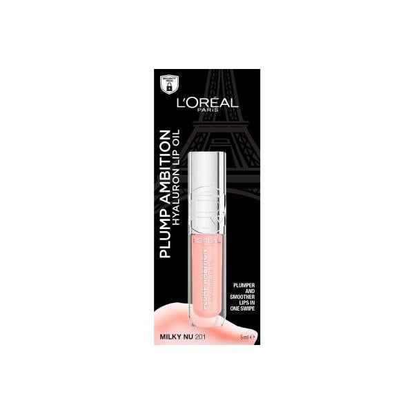 L'OREAL PARIS PLUMP AMBITION HYALURON LIP OIL 201 MILKY NU 5ML