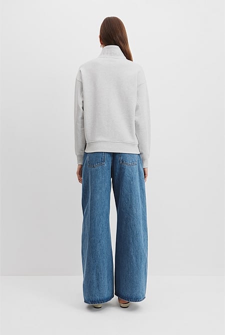 Australian Cotton Logo Half Zip Neck Sweat